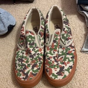 Vans Green and Brown Camouflage Sneakers